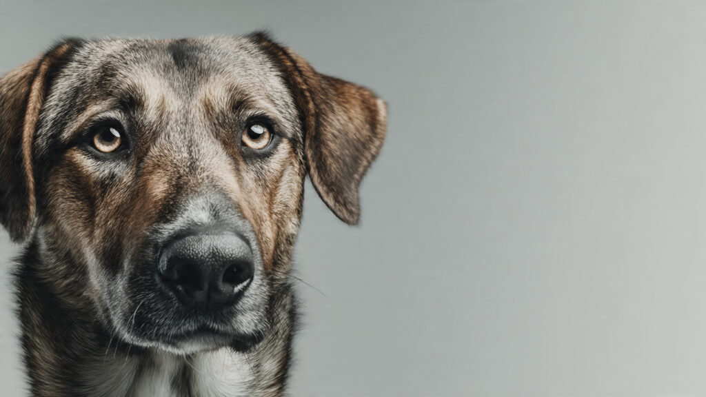 photorealistic image of a real dog with (1)
