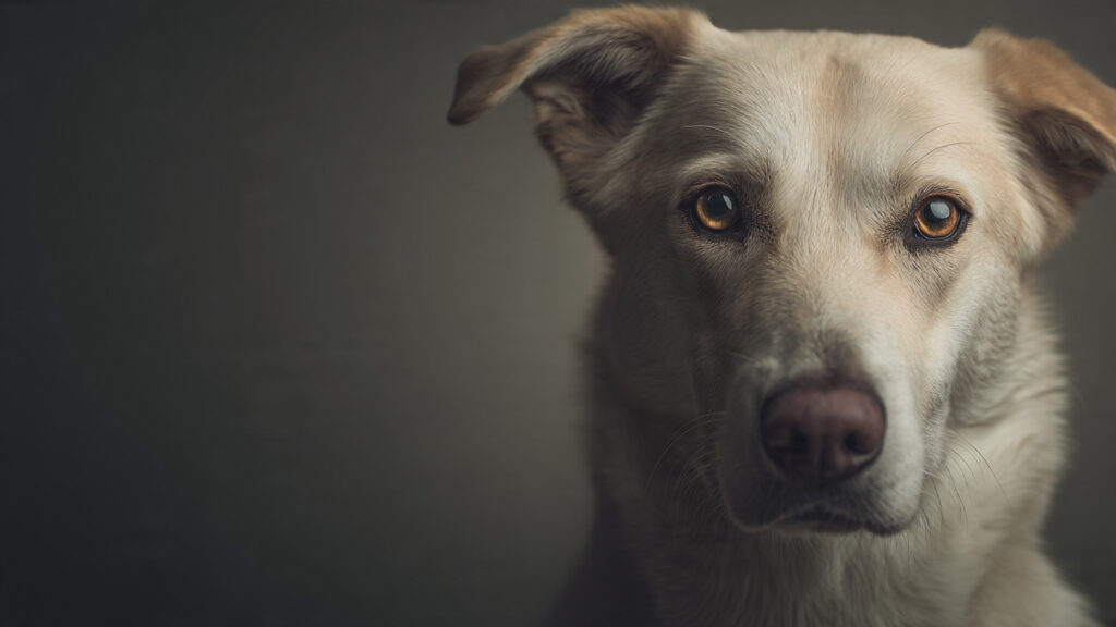 photorealistic image of a real dog with